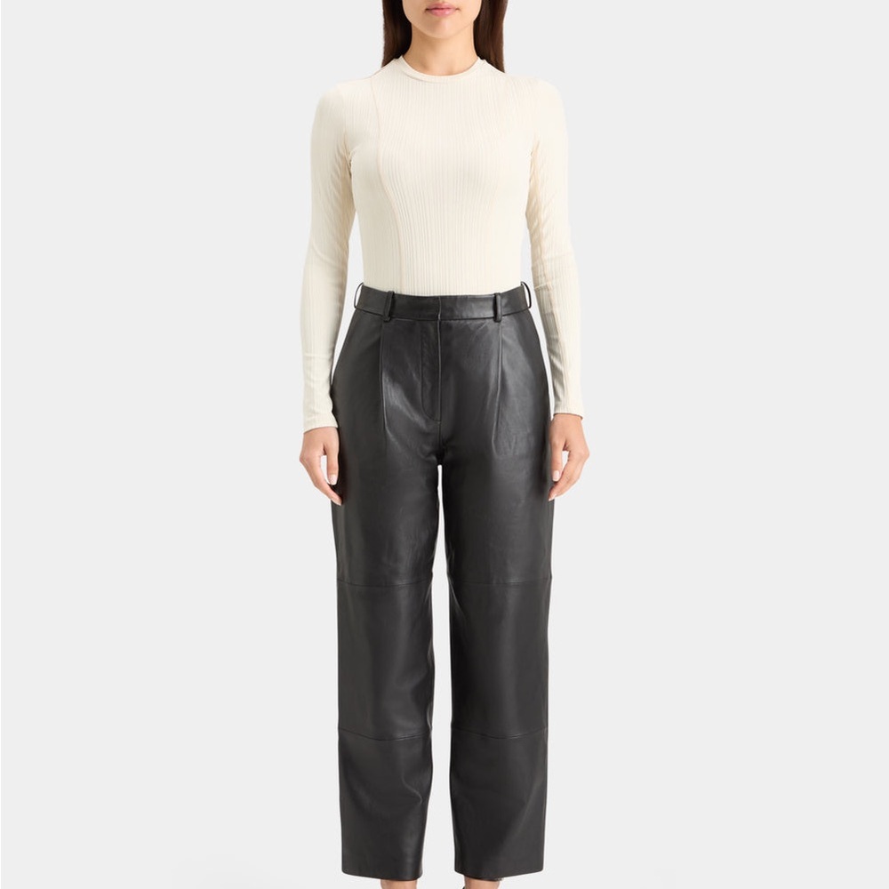 SCOTCH & SODA Leather Robyn trousers pants black size small NWT pockets - Picture 15 of 15